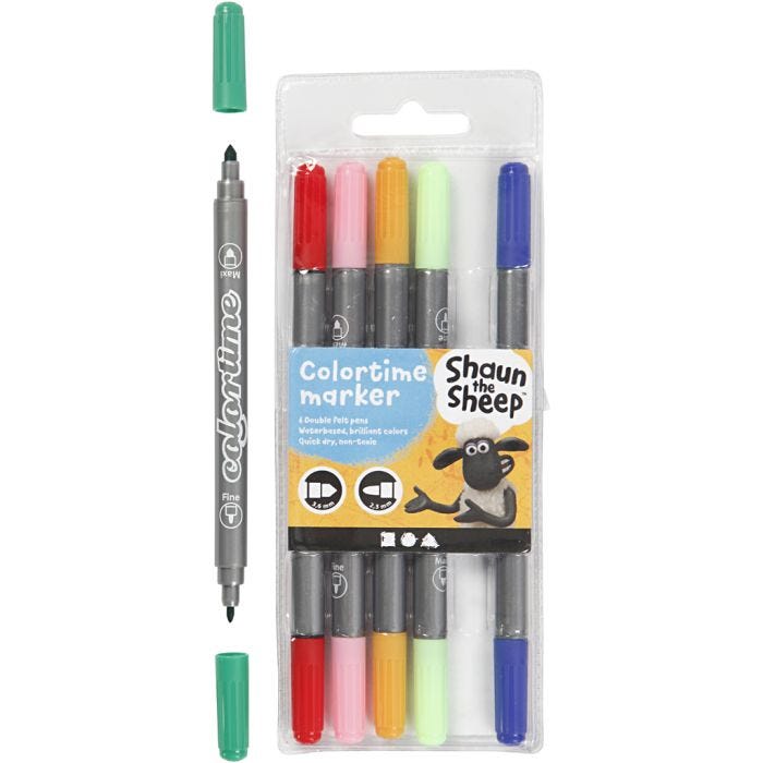 Marker, line 2,3+3,6 mm, assorted colours, 6 pc/ 1 pack