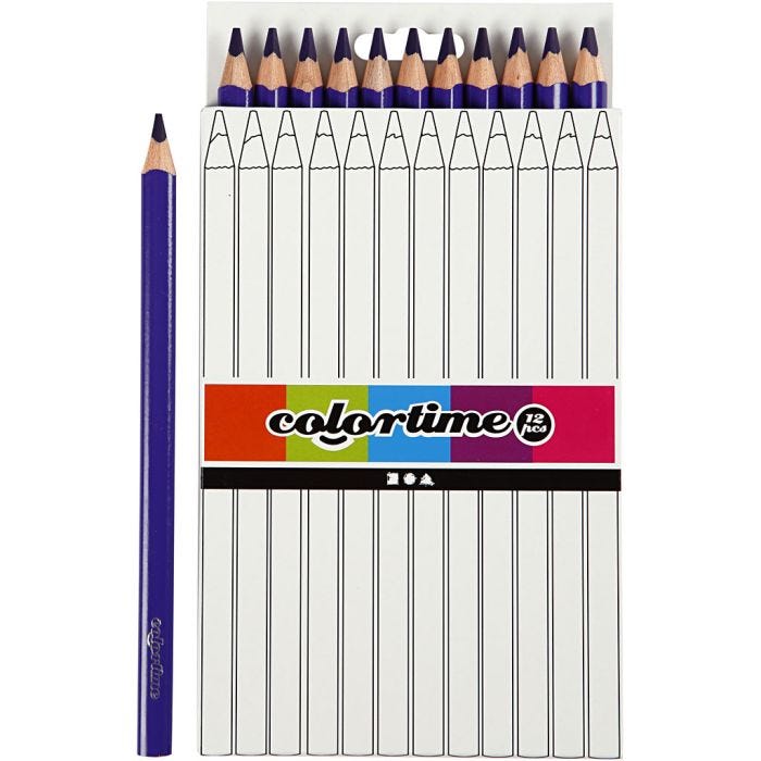 Colortime Colour Pencils, L: 17,45 cm, lead 5 mm, JUMBO, purple, 12 pc/ 1 pack