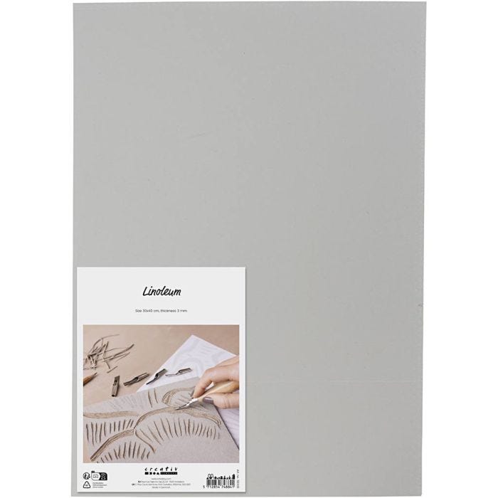 Linoleum, size 30x40 cm, thickness 3 mm, grey, 1 pc/ 1 pack