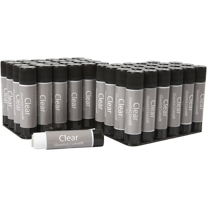 Clear Glue Stick, round, 10 g, 48pc/ 1 pack