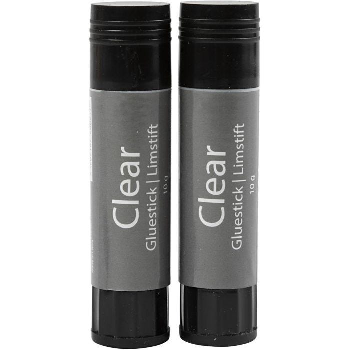Clear Glue Stick, Round, 10 g, 2 pc/ 1 pack