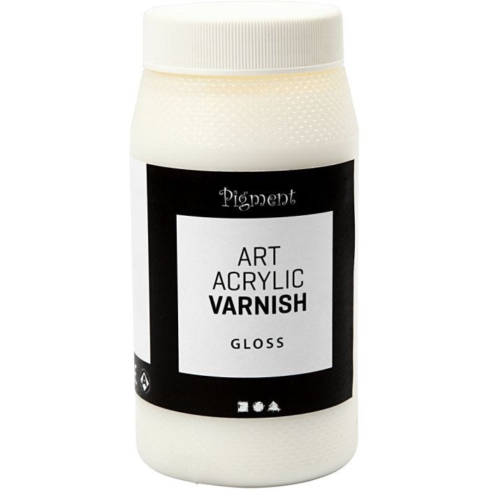 Art Acrylic Varnish, gloss transparent, white, 500 ml/ 1 tub