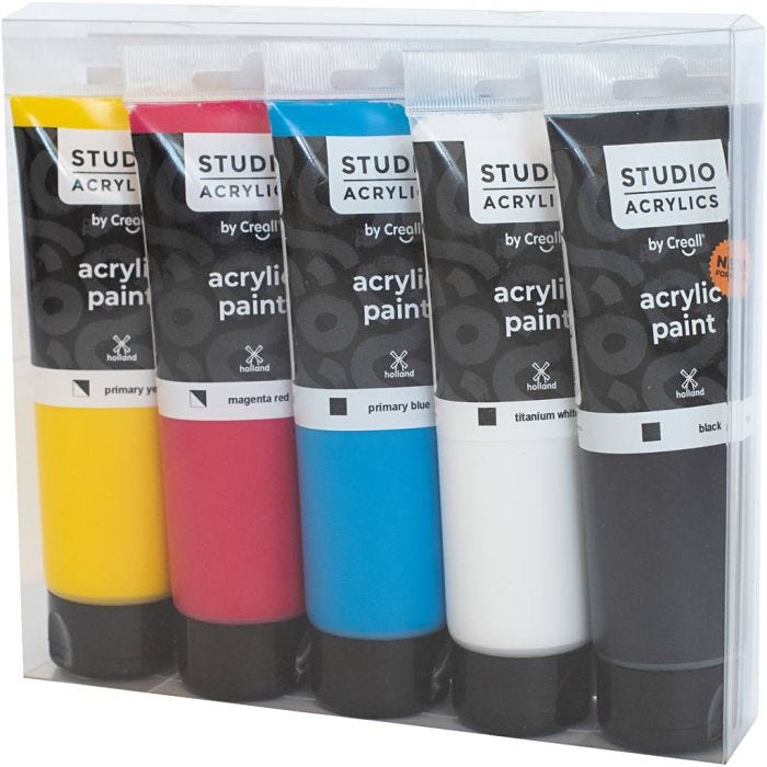 Creall Studio Acrylic Paint, assorted colours, 5x120 ml/ 1 pack