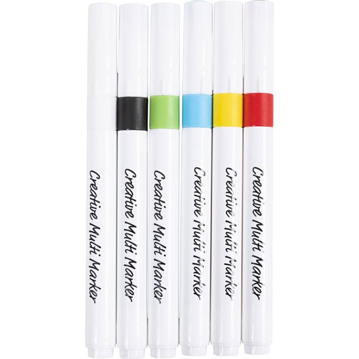 Creative Multi Marker, line 4 mm, assorted colours, 6 pc/ 1 pack