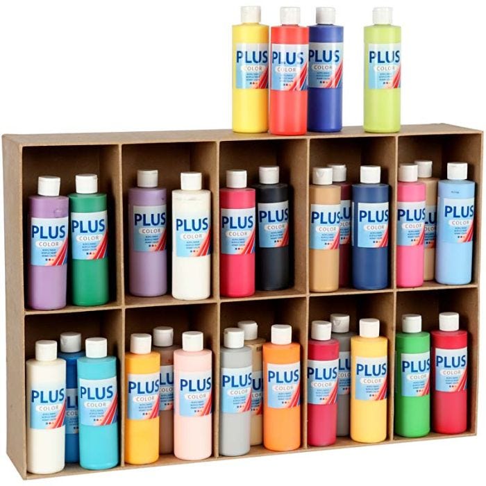 Plus Color Craft Paint, assorted colours, 30x250ml/ 1 pack