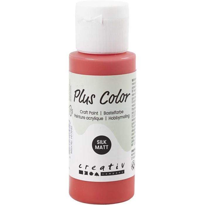 Plus Color Craft Paint, crimson red, 60ml/ 1 bottle