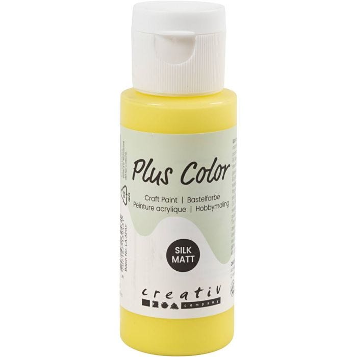 Plus Color Craft Paint, primary yellow, 60 ml/ 1 bottle