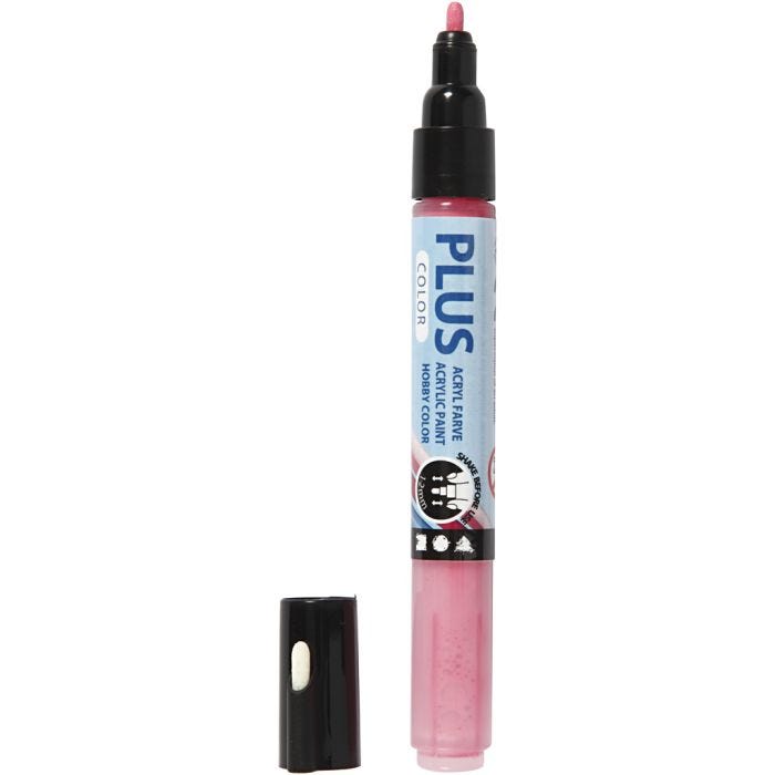 Plus Color Marker, L: 14,5 cm, line 1-2 mm, fuchsia, 5,5 ml, 1 pc