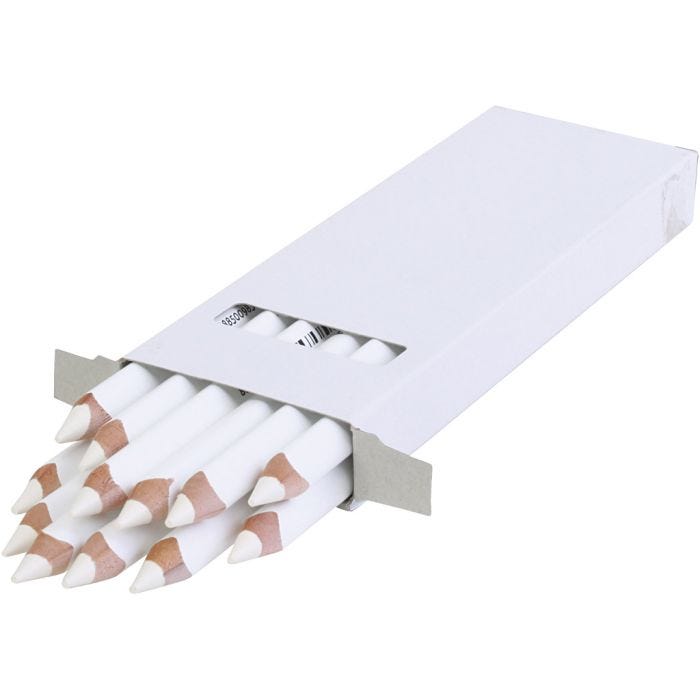 edu Jumbo Coloured Pencils, thickness 10 mm, lead 6,25 mm, white, 12 pc/ 1 pack