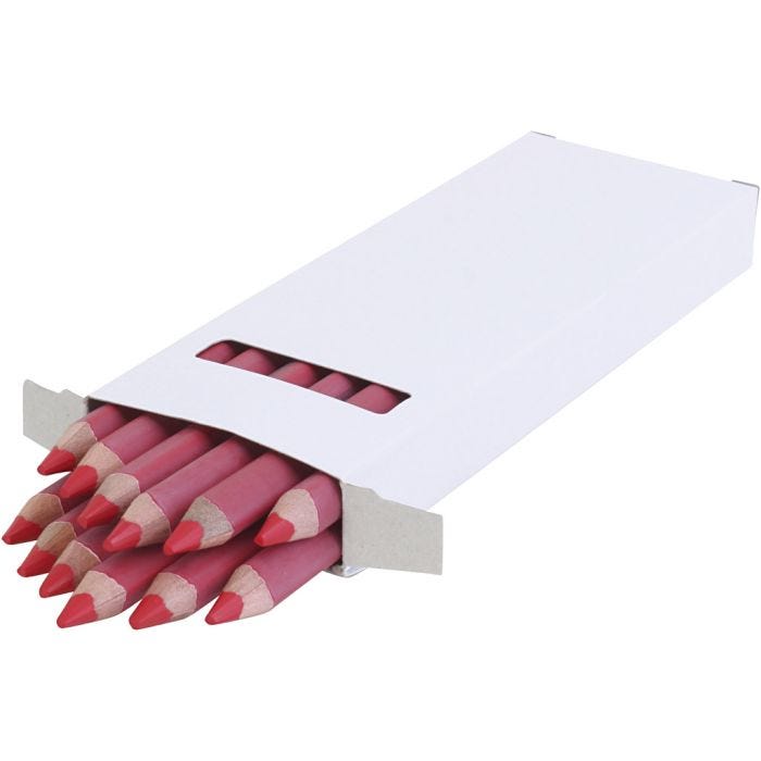 edu Jumbo Coloured Pencils, thickness 10 mm, lead 6,25 mm, red, 12 pc/ 1 pack