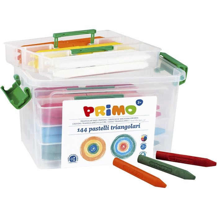 PRIMO Wax Crayons, assorted colours, 12x12 pc/ 1 pack