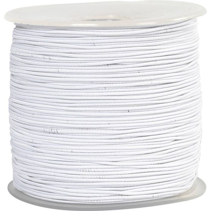 Elastic Cord, thickness 1 mm, white, 250 m/ 1 roll