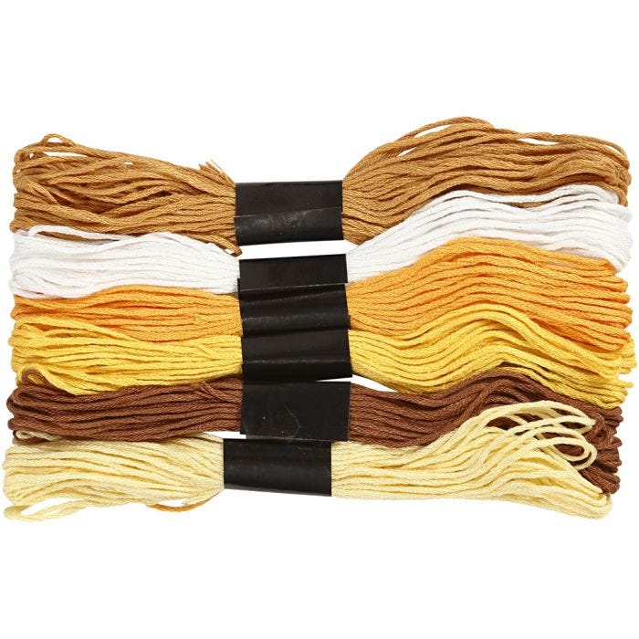 Embroidery Thread, thickness 1 mm, golden, 6 bundle/ 1 pack