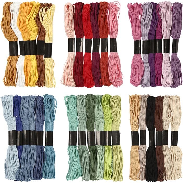 Embroidery Floss, thickness 1 mm, 252 bundle/ 1 pack