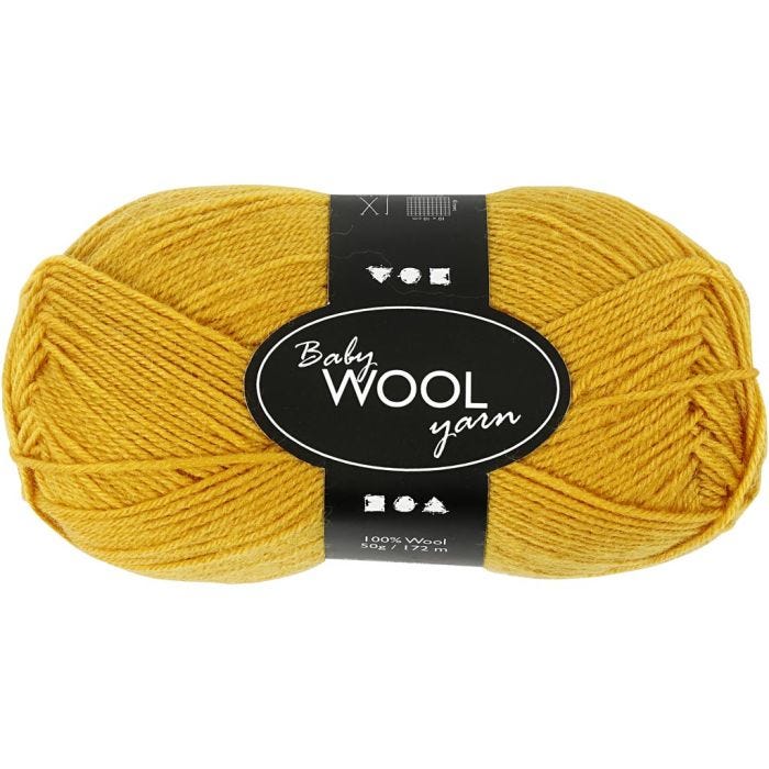 Baby Yarn, L: 172 M, dark yellow, 50 g/ 1 ball