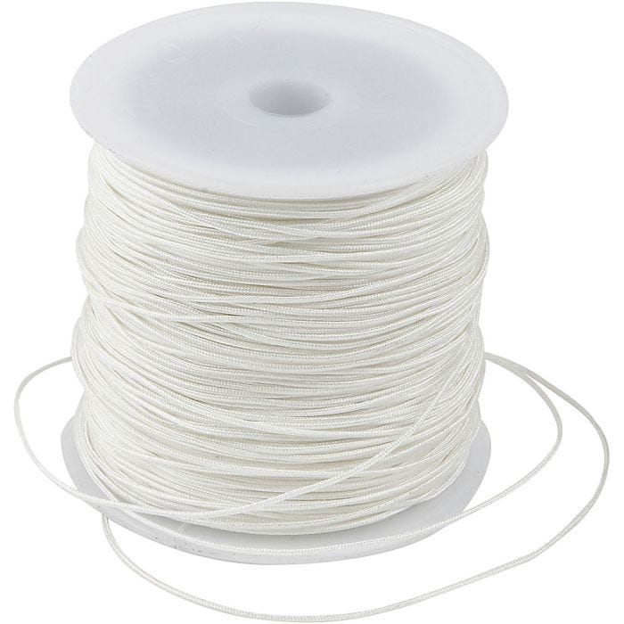 Polyester Cord, thickness 0,8 mm, white, 50 m/ 1 roll