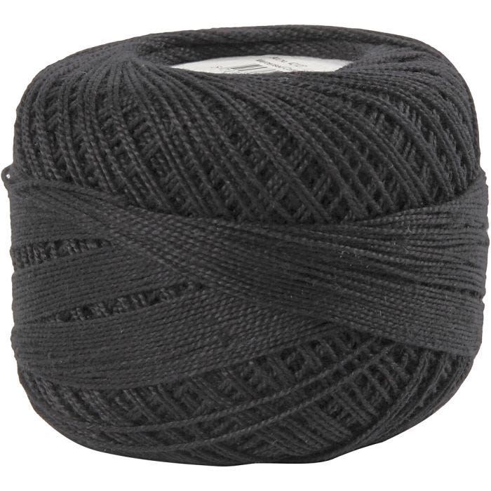 Mercerized Cotton Yarn, black, 20 g/ 1 ball