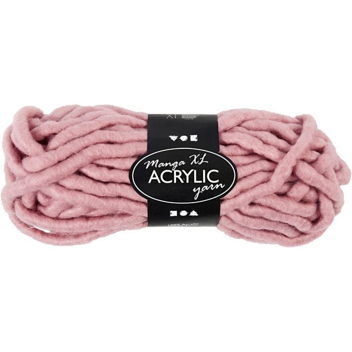 Chunky Yarn of Acrylic, L: 17 M, size manga, rose, 200 g/ 1 ball