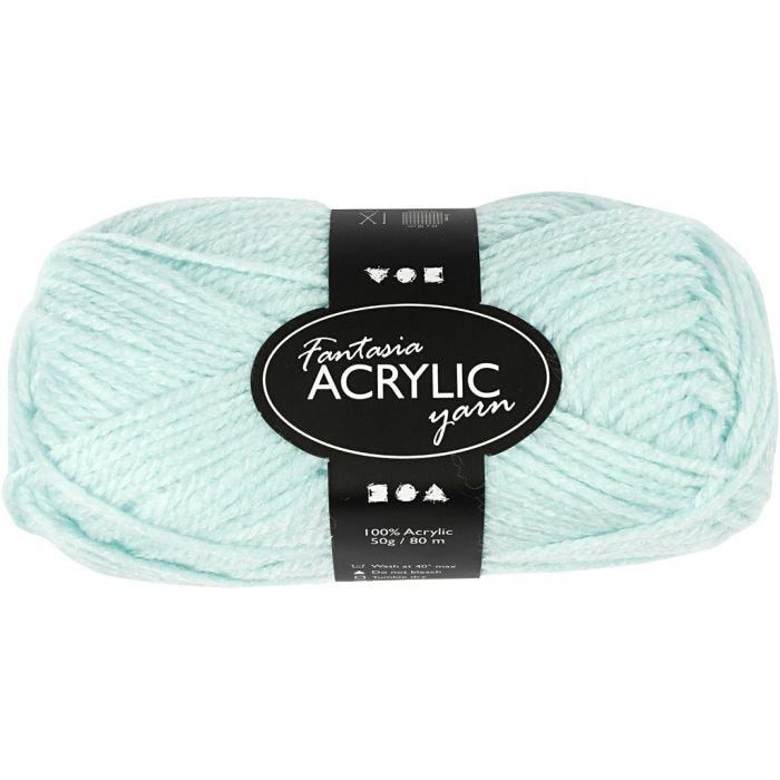 Fantasia Acrylic Yarn, L: 80 M, mint green, 50 g/ 1 ball