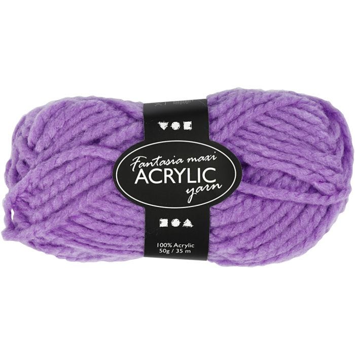 Fantasia Acrylic Yarn, L: 35 M, Maxi, purple, 50 g/ 1 ball
