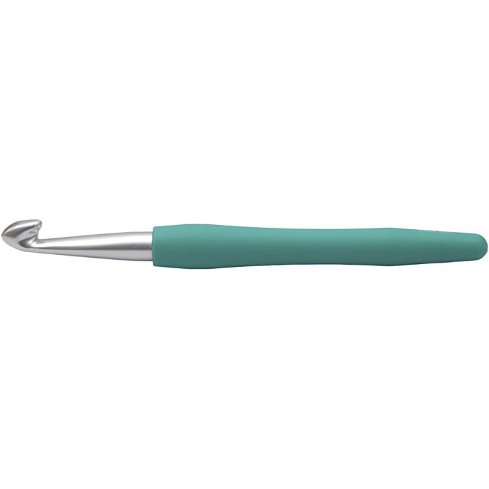 Crochet Hook, no. 10, L: 16 cm, size 10 mm, green, 1 pc