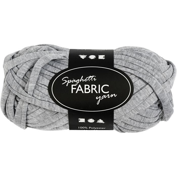 Spaghetti Yarn, L: 35 M, grey, 100 g/ 1 ball
