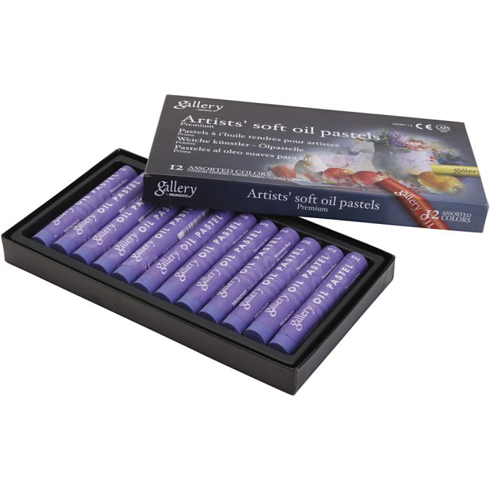 Gallery Oil Pastel, L: 7 cm, dia. 11 mm, thickness 11 mm, violet, 12 pc/ 1 pack