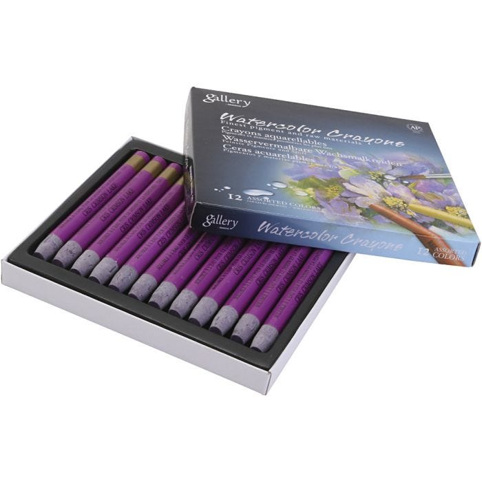 Watercolor Crayons, red violet, 12 pc/ 1 pack