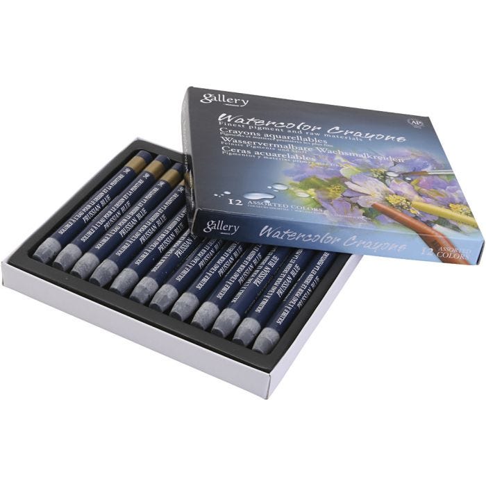 Watercolor Crayons, prussian blue (159), 12 pc/ 1 pack