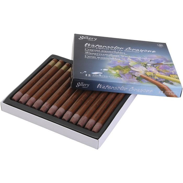 Watercolor Crayons, brown, 12 pc/ 1 pack