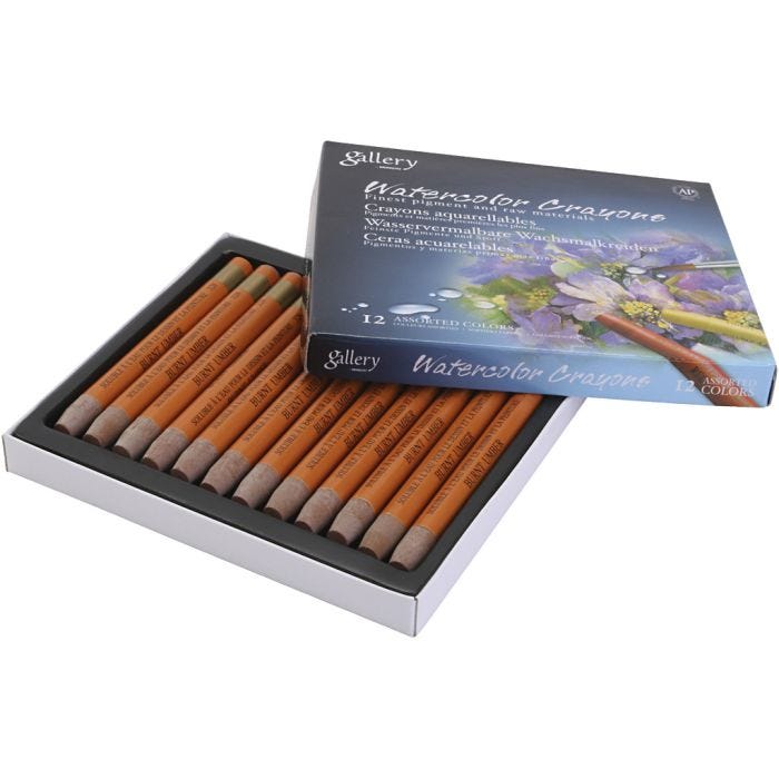 Watercolor Crayons, burnt umber, 12 pc/ 1 pack
