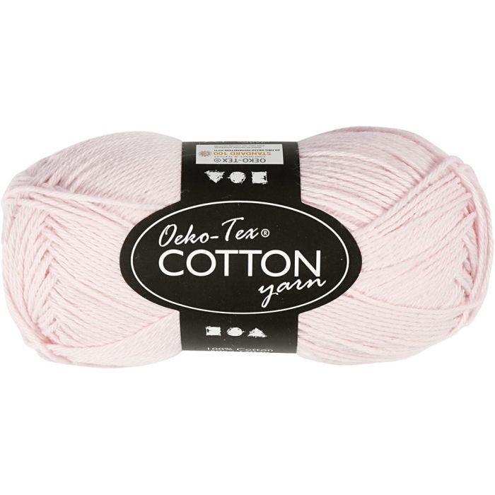 Cotton Yarn, no. 8/4, L: 170 M, dusty rose, 50 g/ 1 ball