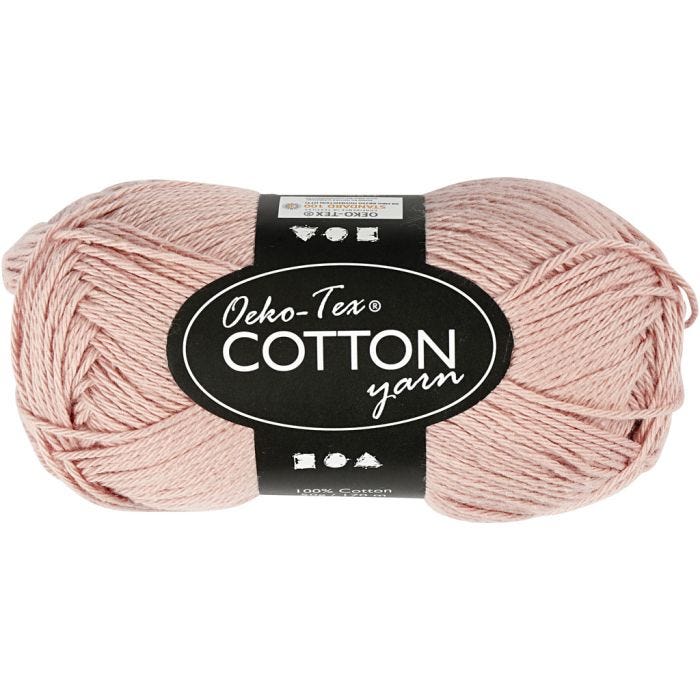 Cotton Yarn, no. 8/4, L: 170 M, beige, 50 g/ 1 ball