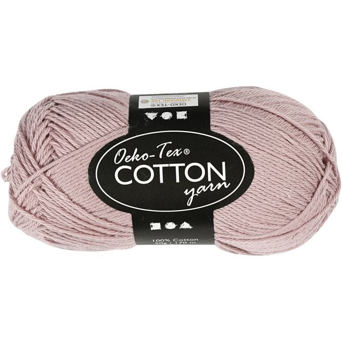 Cotton Yarn, 8/4, L: 170 M, lavender, 50g/ 1 ball