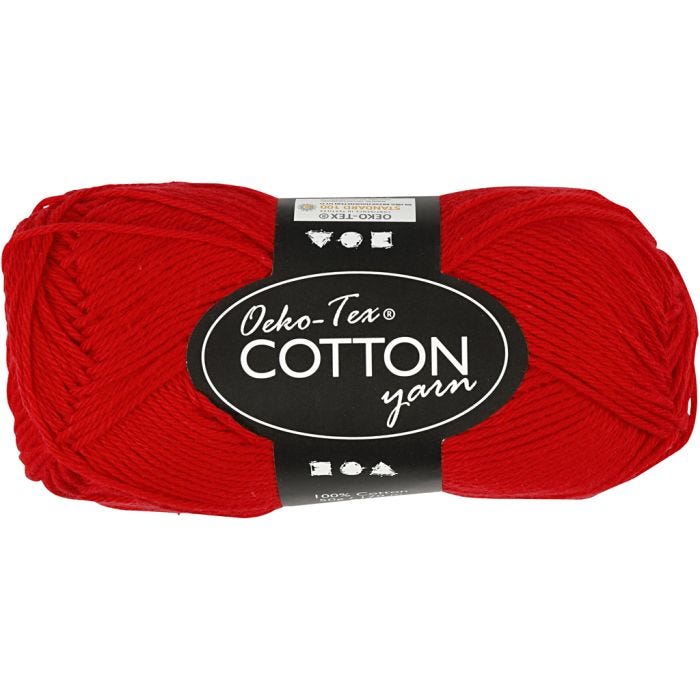 Cotton Yarn, 8/4, L: 170 M, dark red, 50 g/ 1 ball