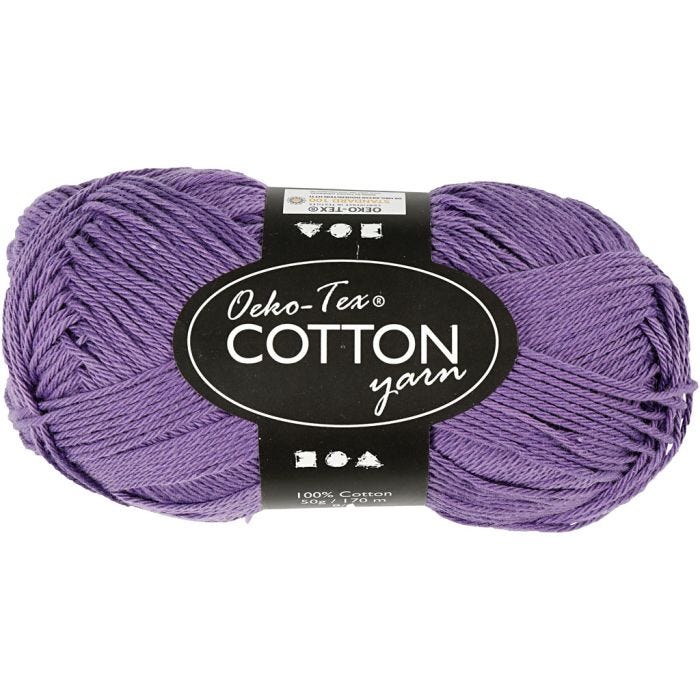 Cotton Yarn, no. 8/4, L: 170 M, purple, 50 g/ 1 ball