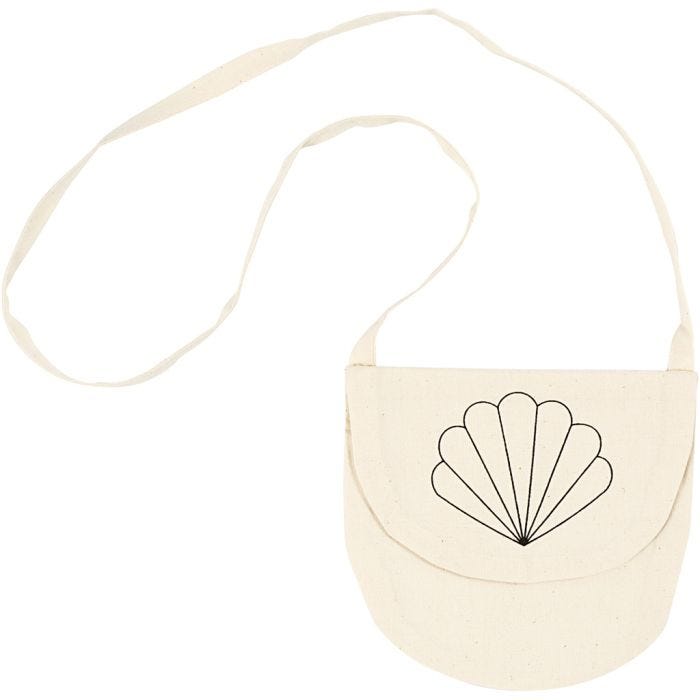 Shoulder bag, seashell, size 15x14 cm, 110 g, light natural, 1 pc