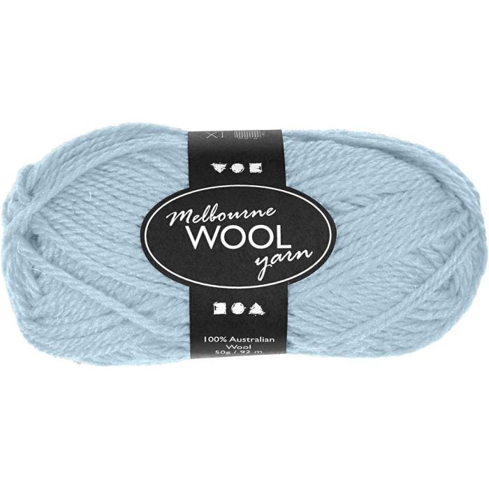 Melbourne Wool Yarn, 92 M, light turquoise, 50g/ 1 ball