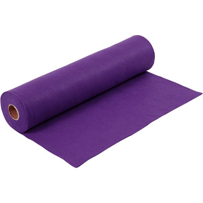Craft felt, W: 45 cm, thickness 1,5 mm, 180-200 g, purple, 5 m/ 1 roll