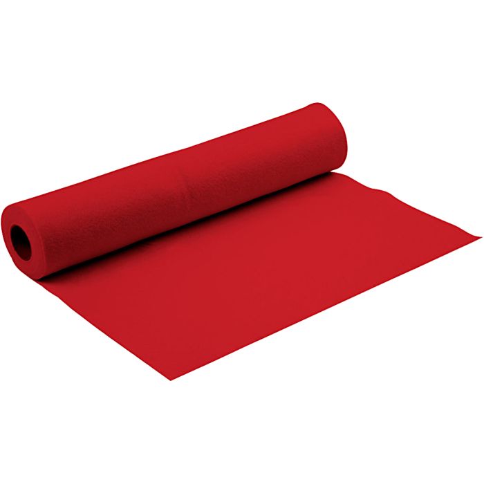 Craft felt, W: 90 cm, thickness 1,5 mm, red, 5 m/ 1 roll