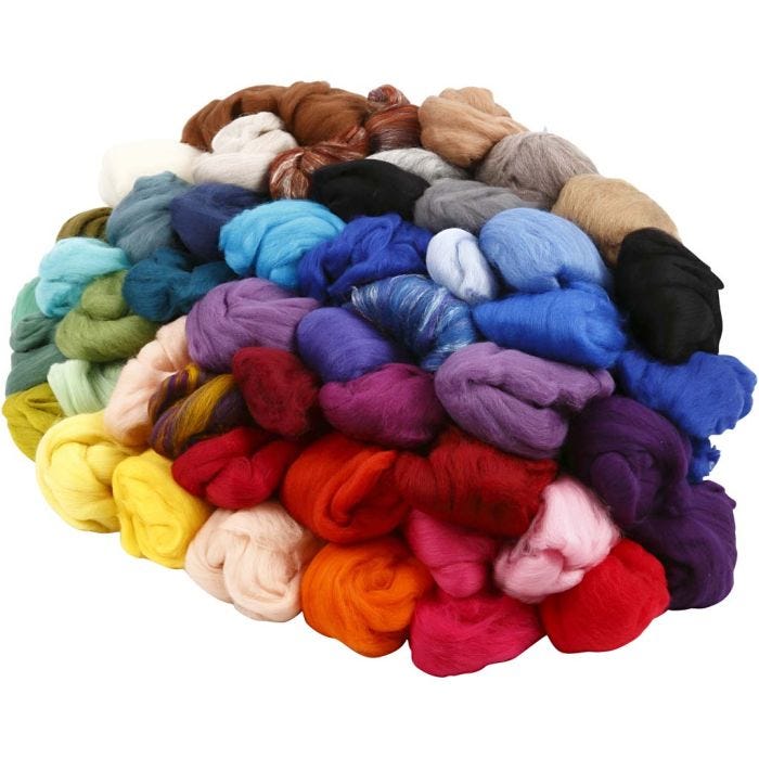 Merino Wool, 21 my, assorted colours, 20x20g/ 1 pack