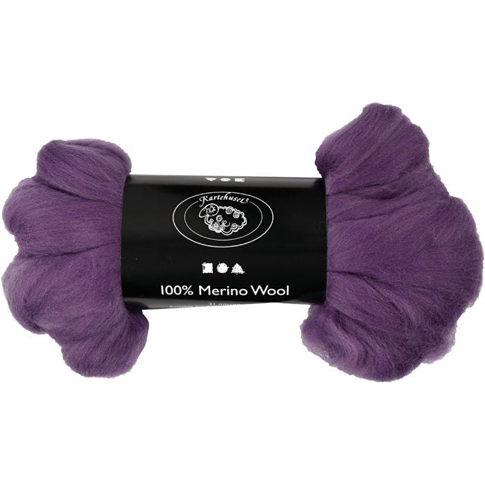 Merino Wool, 21 my, violet, 100g/ 1 pack