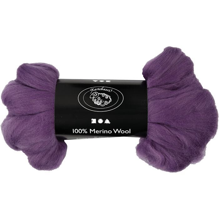 Merino Wool, thickness 21 my, violet, 100 g/ 1 pack