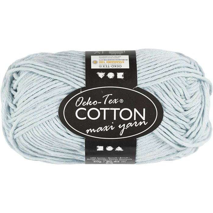 Cotton Yarn, no. 8/8, L: 80-85 M, needle 4-4,5, dusty blue, 50 g/ 1 ball