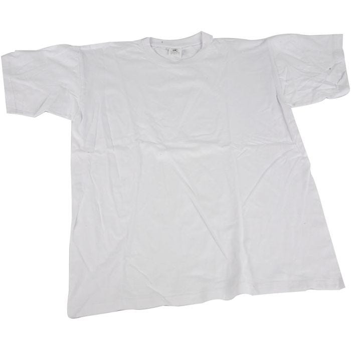 T-shirts, W: 55 cm, size large , round neck, white, 1 pc