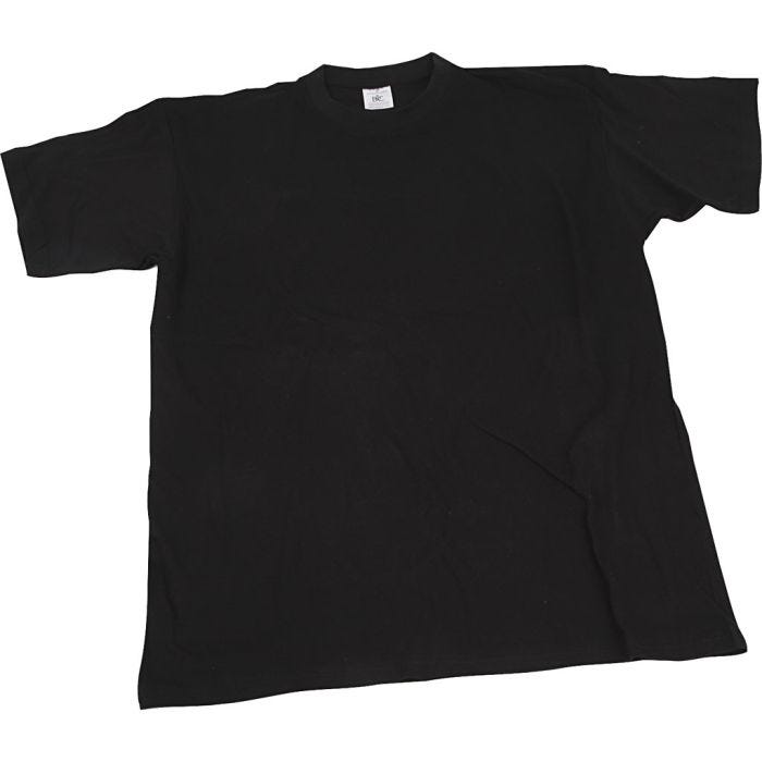 T-shirts, W: 42 cm, size 9-11 years, round neck, black, 1 pc