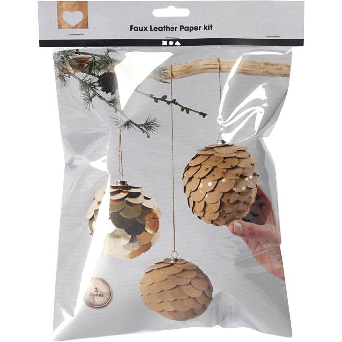 Faux leather paper cones, dia. 8 cm, thickness 0,55 mm, gold, 1 set