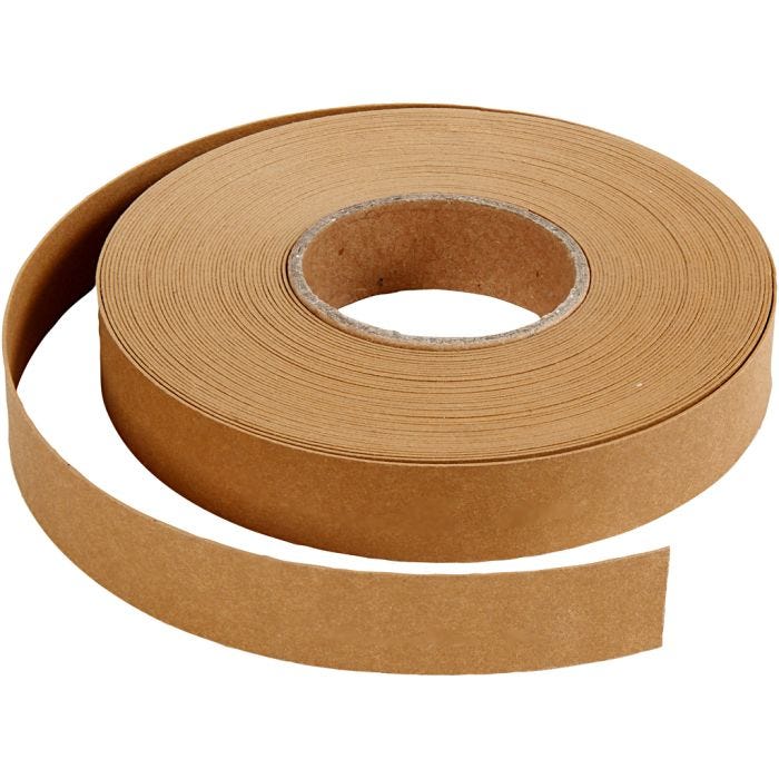 Weaving strips, W: 15 mm, thickness 0,55 mm, light brown, 9,5 m/ 1 roll