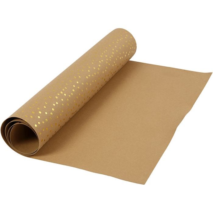 Faux Leather Paper, W: 50 cm, one coloured,foil, 350 g, light brown, gold, 1m/ 1 roll
