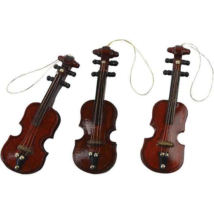Violins, L: 8 cm, 12pc/ 1 pack